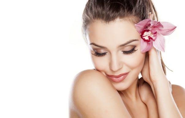 woman with a flower in her hair