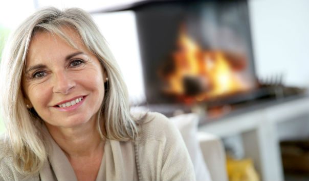woman with long grey hair